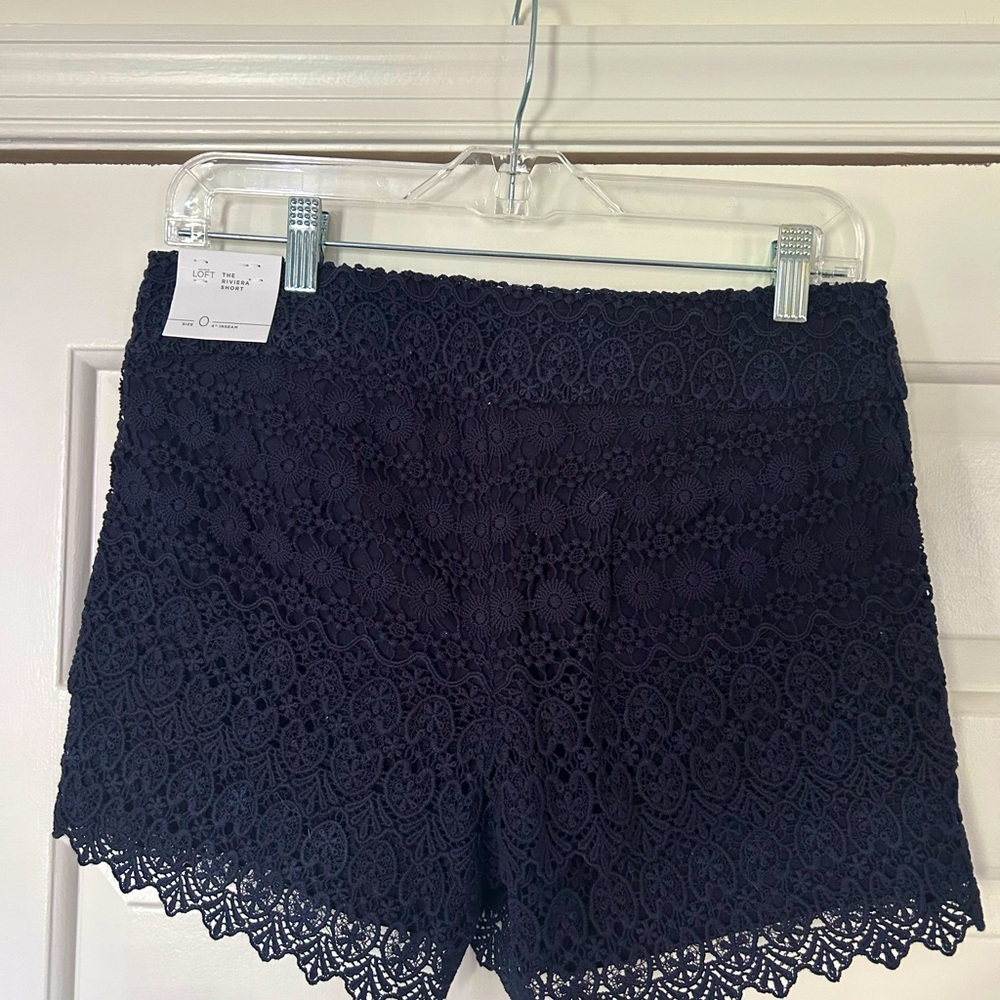 NWT Navy Lace Shorts